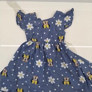 Blue Kids Dress with Minnie Mouse Print